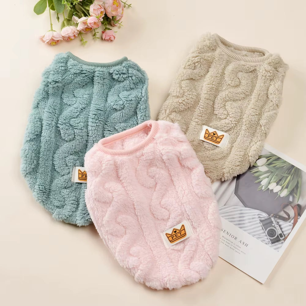 Soft Fleece Dog Clothes for Small Dogs Cats Sweater Autumn Winter Warm Puppy Vest Apparel French Bulldog Yorkshire Pet Costume