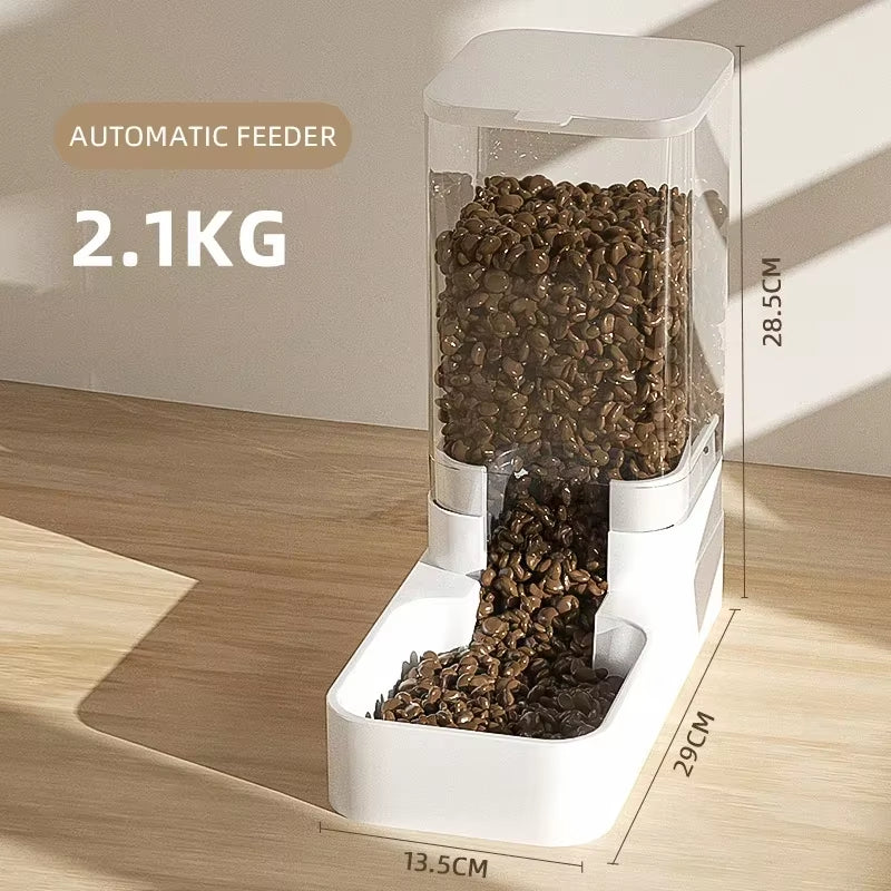 Pet Automatic Feeder Cat Water Dispenser Dog Bowl Medium-Sized Dog Feeding Water Feeding Basin Combination Food Storage Bucket