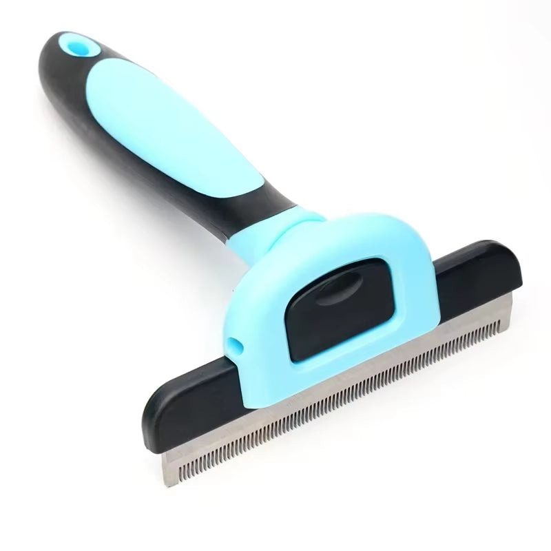 New Pet Grooming Brush-Double Sided Shedding and Dematting Undercoat Rake Comb for Dogs and Cats Grooming Care Deshedding Tool