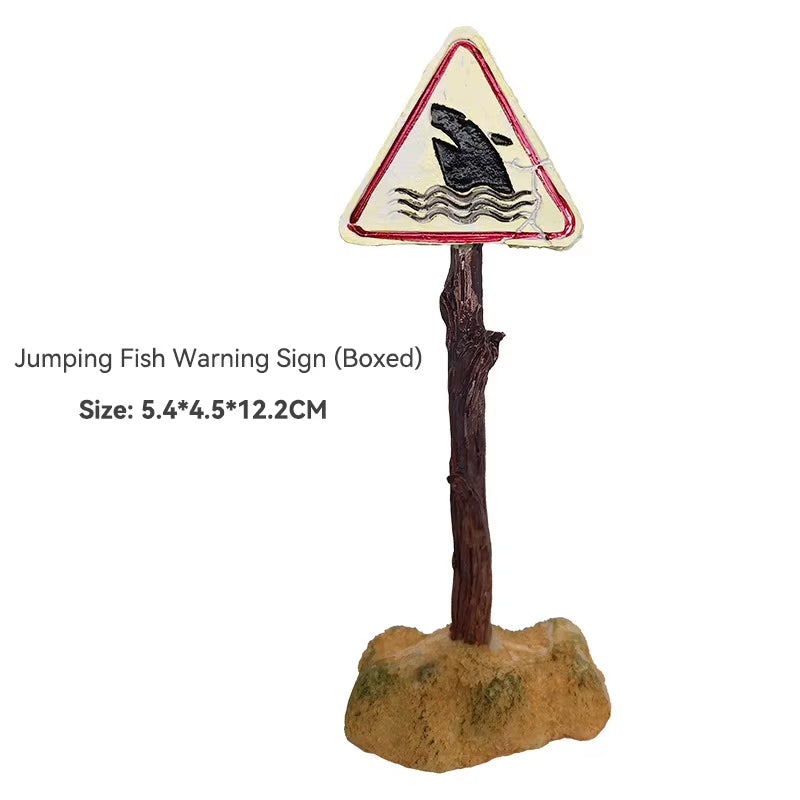 Creative Resin Warning Signs Fish Tank Decoration Aquarium Signs Craftsaquarium Aquascape Decoration