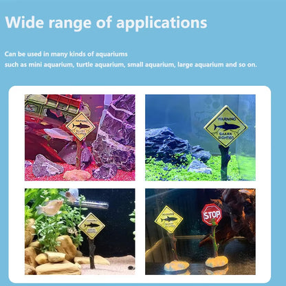 Creative Resin Warning Signs Fish Tank Decoration Aquarium Signs Craftsaquarium Aquascape Decoration