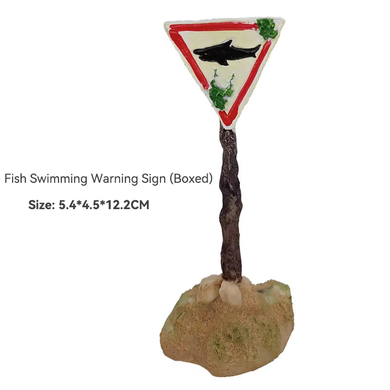 Creative Resin Warning Signs Fish Tank Decoration Aquarium Signs Craftsaquarium Aquascape Decoration