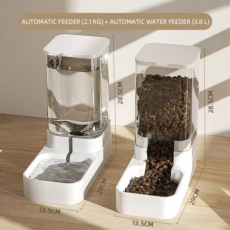 Pet Automatic Feeder Cat Water Dispenser Dog Bowl Medium-Sized Dog Feeding Water Feeding Basin Combination Food Storage Bucket