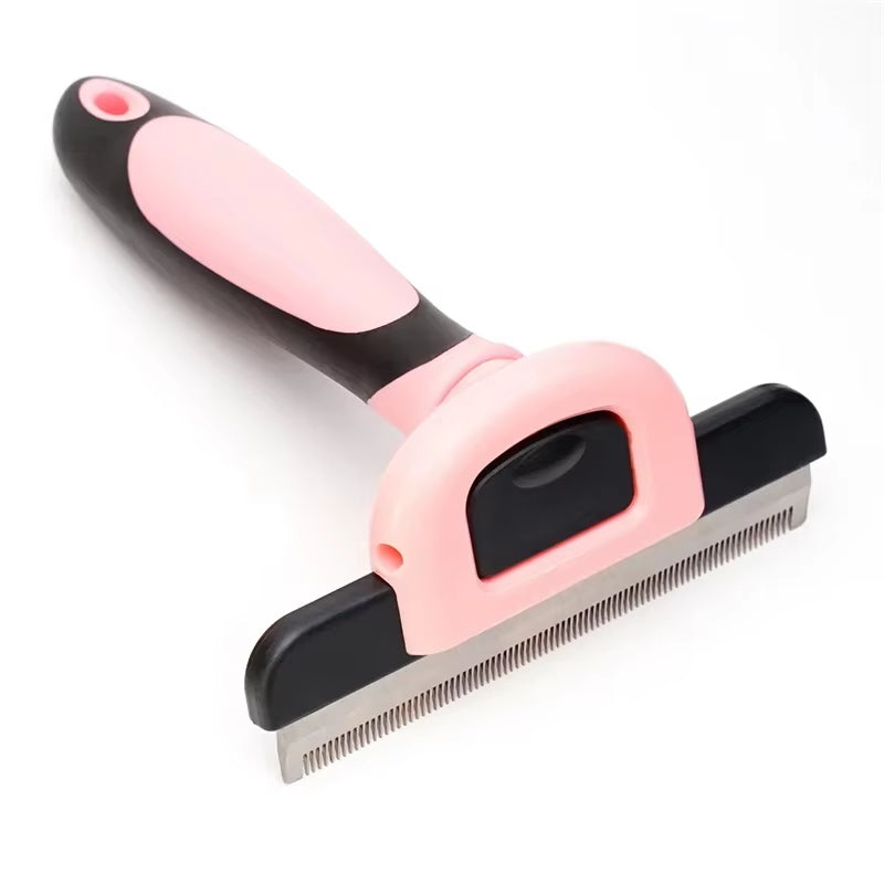New Pet Grooming Brush-Double Sided Shedding and Dematting Undercoat Rake Comb for Dogs and Cats Grooming Care Deshedding Tool