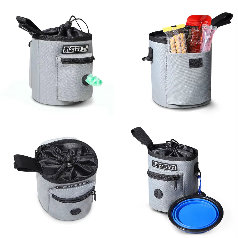 Pet Dog Treats Bag Portable Outdoor Dog Food Pouch for Training Feeding Bag Large Capacity Pet Trainer Waist Bag for Dog