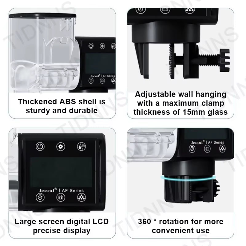 Jebao Adjustable Smart Automatic Feed Feeder with LCD Indicates Timer Automatic Fish Tank Auto Feeder Aquarium Accessories