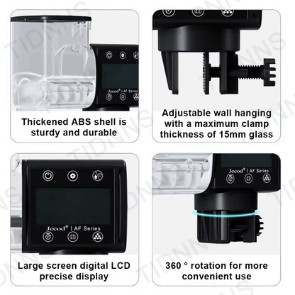 Jebao Adjustable Smart Automatic Feed Feeder with LCD Indicates Timer Automatic Fish Tank Auto Feeder Aquarium Accessories