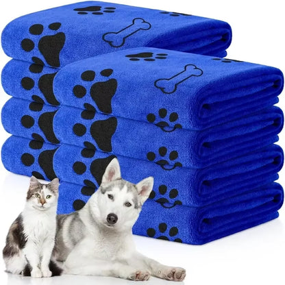 Pet Towel 60X100Cm Drying Dog Cat Bath Towel Microfiber Quick-Drying Dog Claw Absorbent Blue Grey Bath Towel Pet Bath Products
