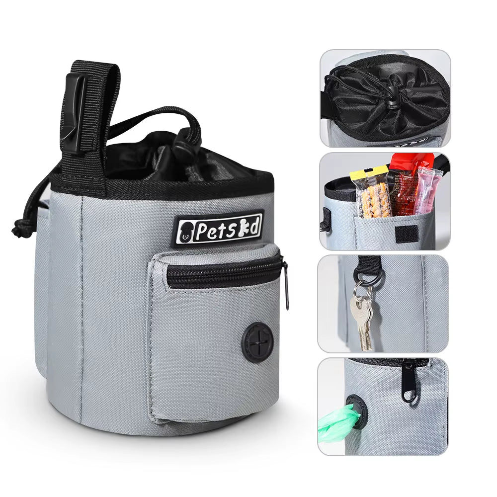 Pet Dog Treats Bag Portable Outdoor Dog Food Pouch for Training Feeding Bag Large Capacity Pet Trainer Waist Bag for Dog