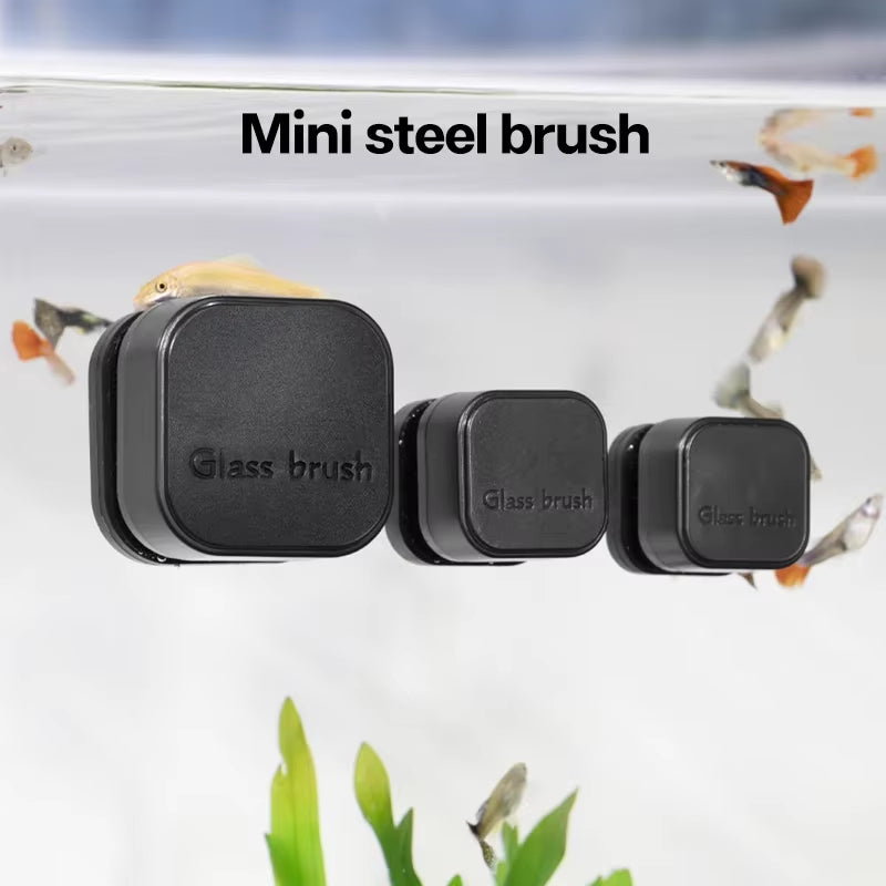 Mini Square Magnetic Brush, Strong Magnetic Cleaning, Fish Tank Cleaning, Algae Removal,Small Aquarium Fish Tank