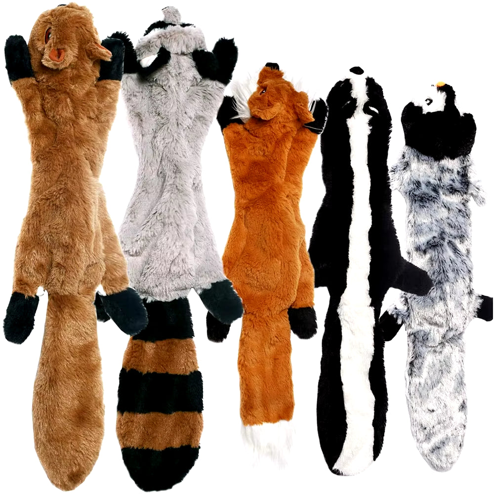 Funny Simulated Animal No Stuffing Dog Toy with Squeakers Durable Stuffingless Plush Squeaky Dog Chew Toy Crinkle Pet Squeak Toy