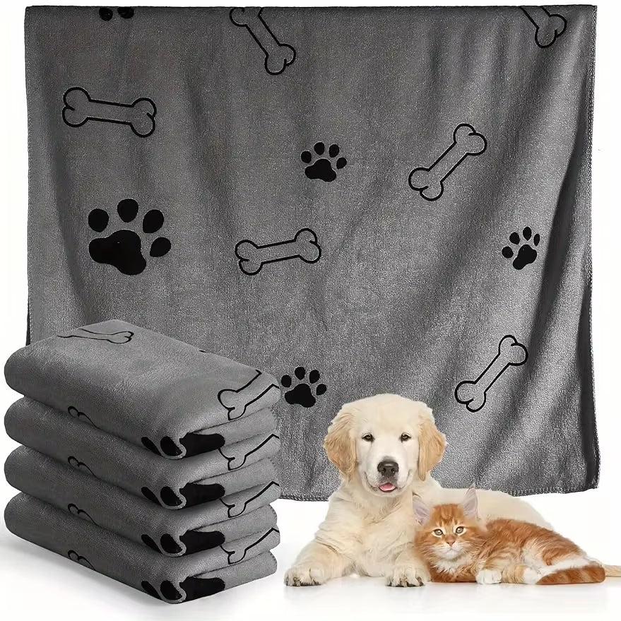 Pet Towel 60X100Cm Drying Dog Cat Bath Towel Microfiber Quick-Drying Dog Claw Absorbent Blue Grey Bath Towel Pet Bath Products