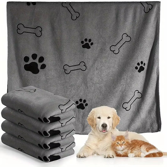 Pet Towel 60X100Cm Drying Dog Cat Bath Towel Microfiber Quick-Drying Dog Claw Absorbent Blue Grey Bath Towel Pet Bath Products